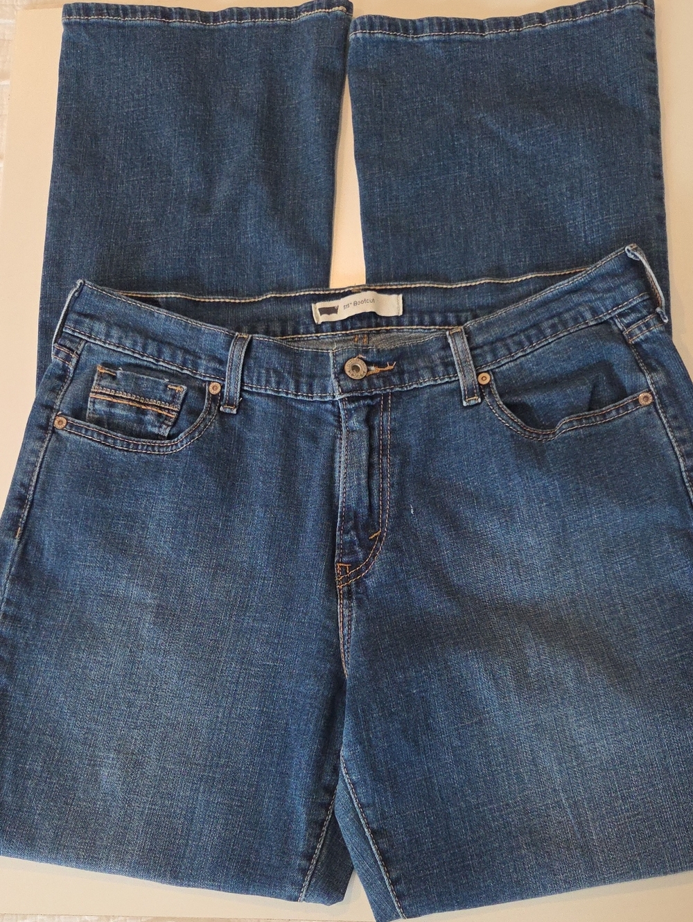 Levi's 515 Women's Dark Blue Bootcut Jeans 12L Denim Western High Waist Wide Leg